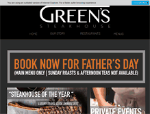 Tablet Screenshot of greenssteakhouse.com